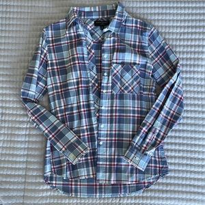 Banana republic button down, blue and pink plaid.